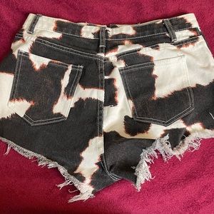 “Shein” Cow Print Denim Shorts